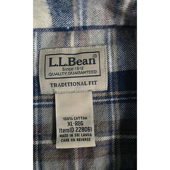 L.L. Bean Scotch Plaid Flannel Shirt Size XLarge Traditional Fit - Picture 3 of 4